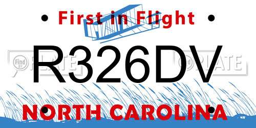 R326DV North Carolina License Plate