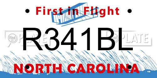 R341BL North Carolina License Plate