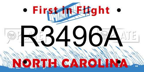 R3496A North Carolina License Plate