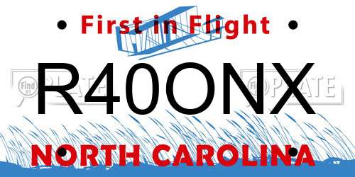 R40ONX North Carolina License Plate