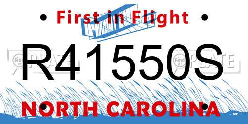 R41550S North Carolina License Plate