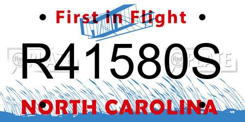 R41580S North Carolina License Plate