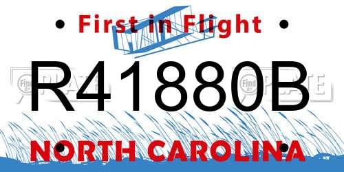 R41880B North Carolina License Plate