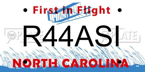 R44ASI North Carolina License Plate