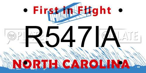 R547IA North Carolina License Plate