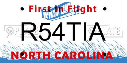 R54TIA North Carolina License Plate