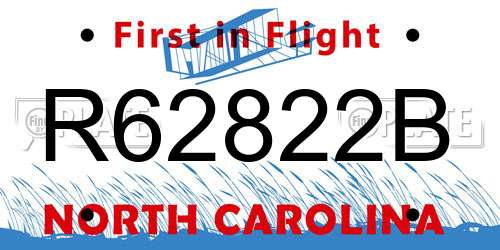 R62822B North Carolina License Plate