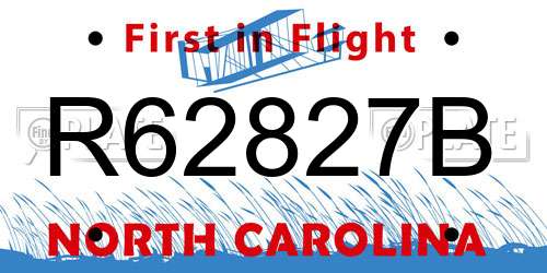 R62827B North Carolina License Plate