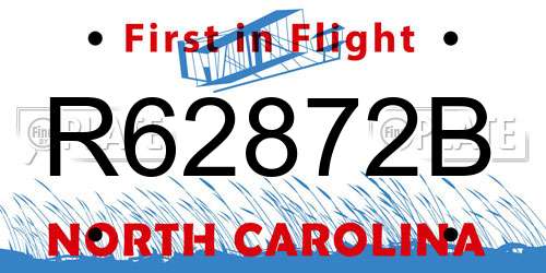 R62872B North Carolina License Plate