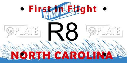 R8 North Carolina License Plate
