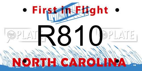 R810 North Carolina License Plate