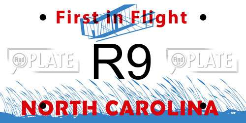 R9 North Carolina License Plate