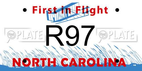 R97 North Carolina License Plate