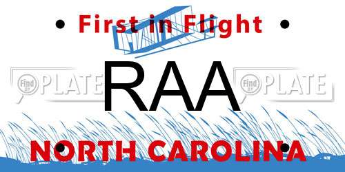 RAA North Carolina License Plate