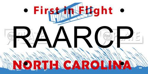 RAARCP North Carolina License Plate