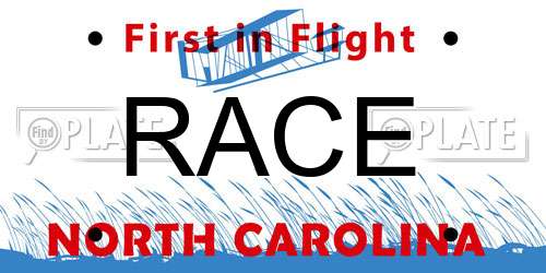 RACE North Carolina License Plate