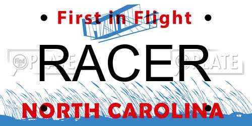 RACER North Carolina License Plate