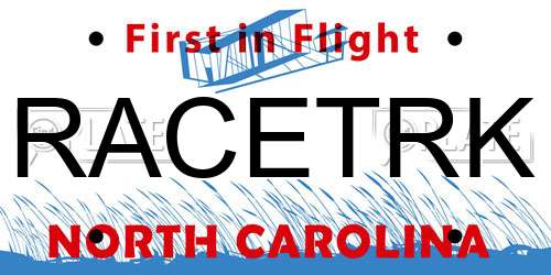 RACETRK North Carolina License Plate