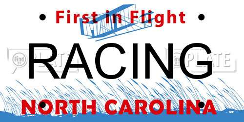 RACING North Carolina License Plate