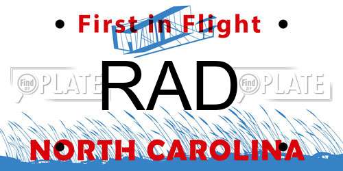 RAD North Carolina License Plate