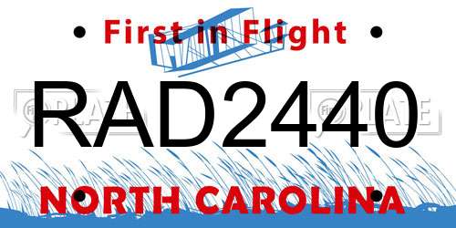 RAD2440 North Carolina License Plate