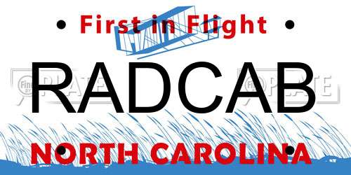 RADCAB North Carolina License Plate