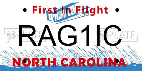 RAG1IC North Carolina License Plate