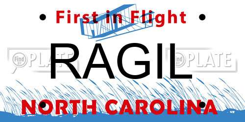 RAGIL North Carolina License Plate