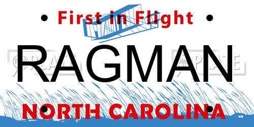 RAGMAN North Carolina License Plate
