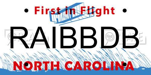 RAIBBDB North Carolina License Plate