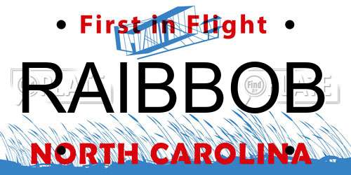 RAIBBOB North Carolina License Plate