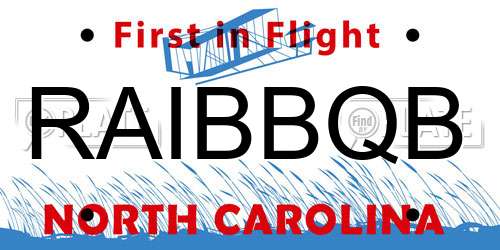 RAIBBQB North Carolina License Plate