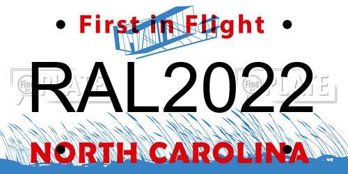 RAL2022 North Carolina License Plate