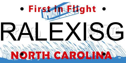 RALEXISG North Carolina License Plate