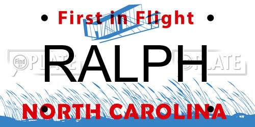 RALPH North Carolina License Plate