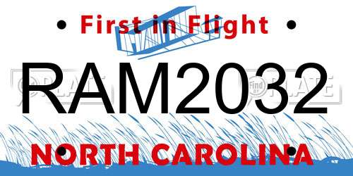 RAM2032 North Carolina License Plate