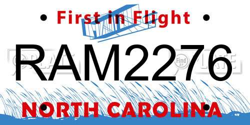 RAM2276 North Carolina License Plate