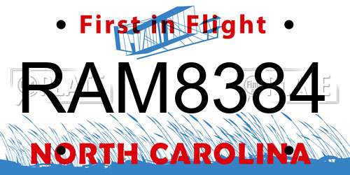 RAM8384 North Carolina License Plate
