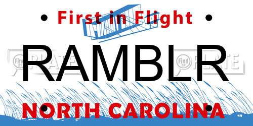 RAMBLR North Carolina License Plate