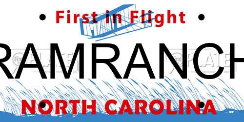 RAMRANCH North Carolina License Plate