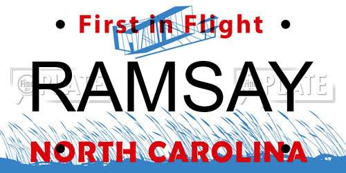 RAMSAY North Carolina License Plate