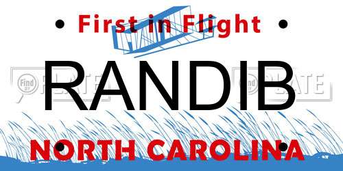 RANDIB North Carolina License Plate