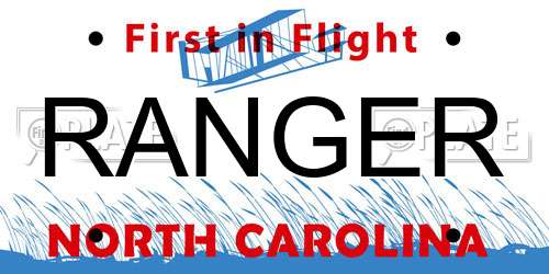 RANGER North Carolina License Plate