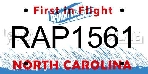 RAP1561 North Carolina License Plate