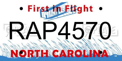 RAP4570 North Carolina License Plate