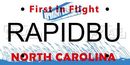 RAPIDBU North Carolina License Plate