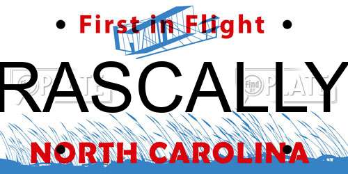 RASCALLY North Carolina License Plate