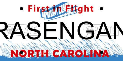 RASENGAN North Carolina License Plate