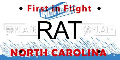 RAT North Carolina License Plate