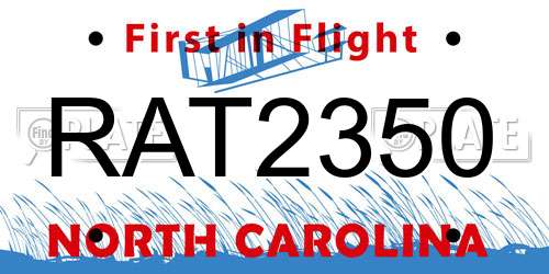 RAT2350 North Carolina License Plate